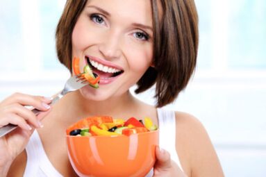 The girl is losing weight from proper nutrition